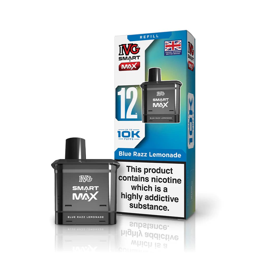  Blue Razz Lemonade IVG Smart Max 10k Refill Pods Pack of 5