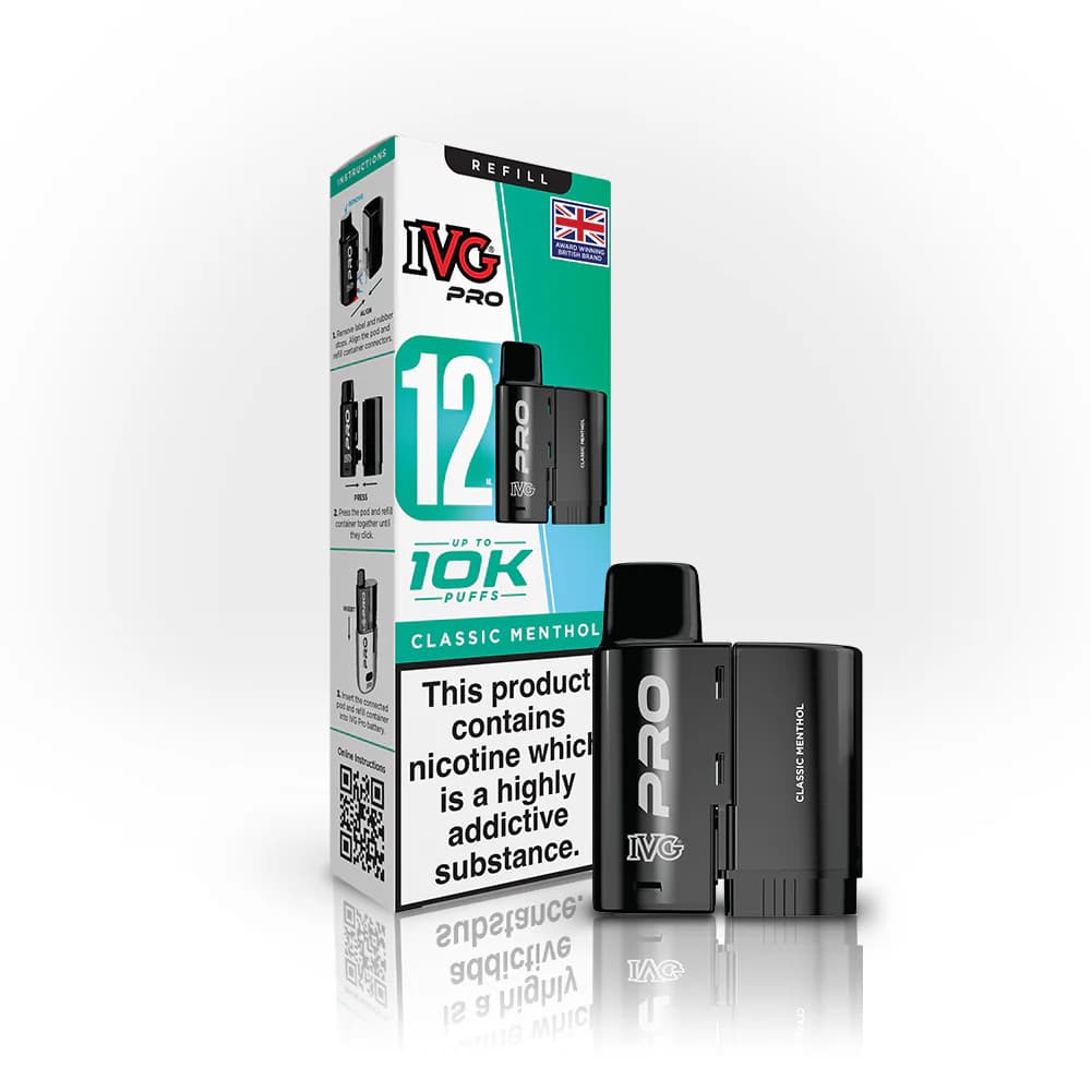  Classic Menthol IVG Pro 12 Refill Pods Pack of 5