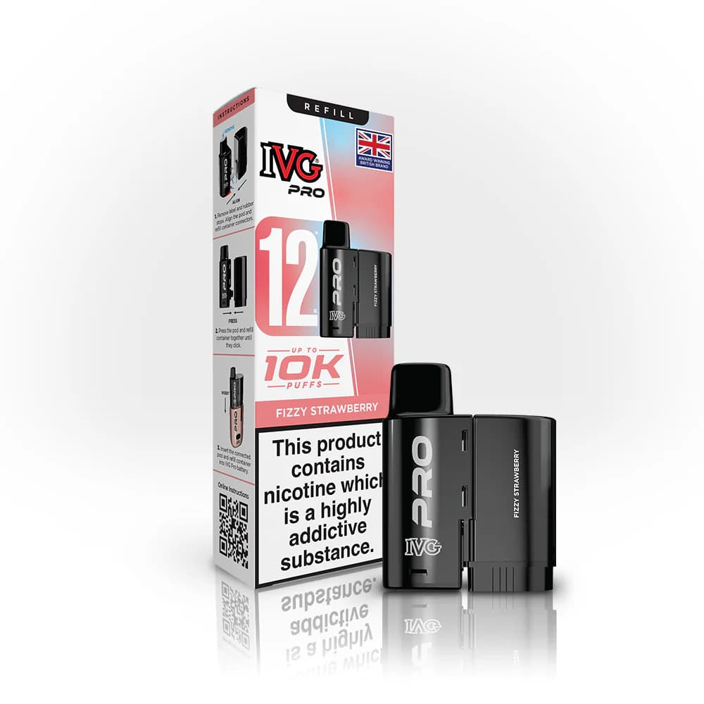  Fizzy Strawberry IVG Pro 12 Refill Pods Pack of 5
