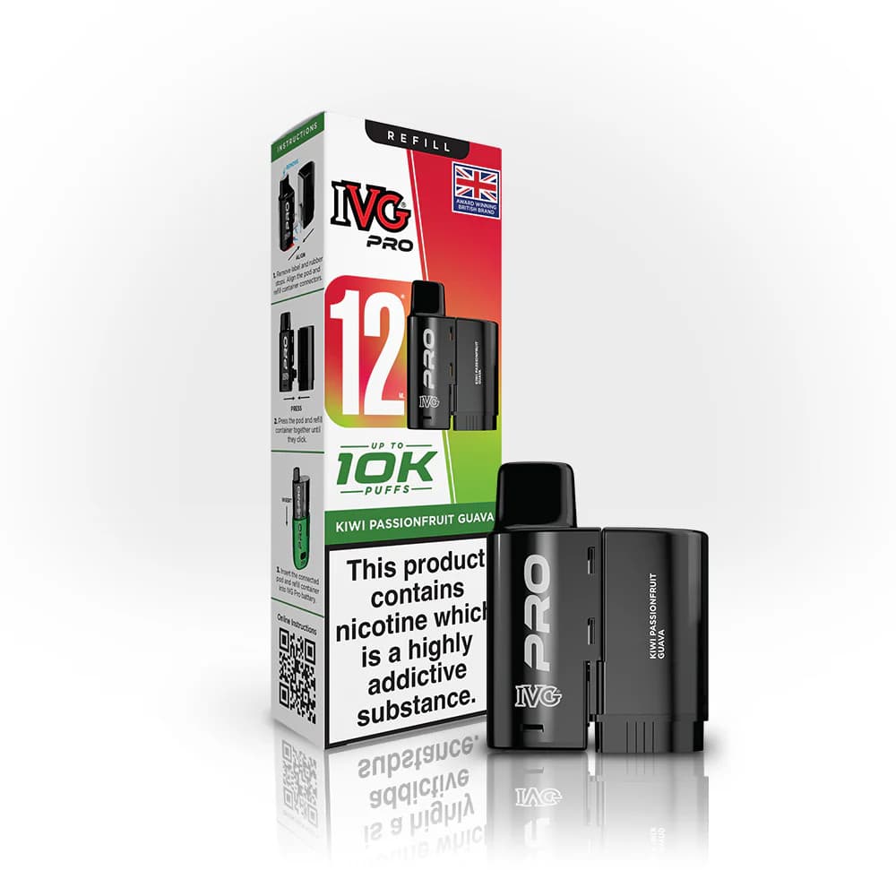  Kiwi Passionfruit Guava IVG Pro 12 Refill Pods Pack of 5