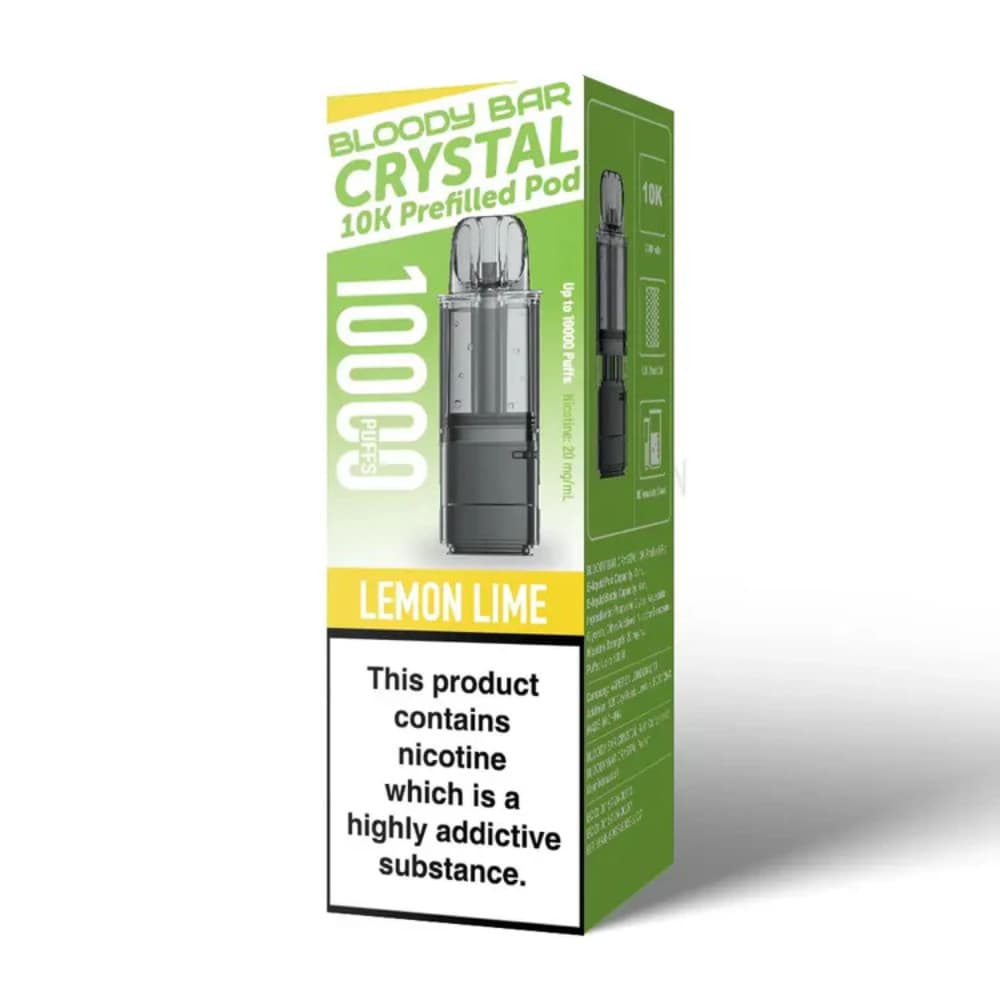  Lemon Lime Bloody Bar Crystal 10k Vape Kit Box of 5