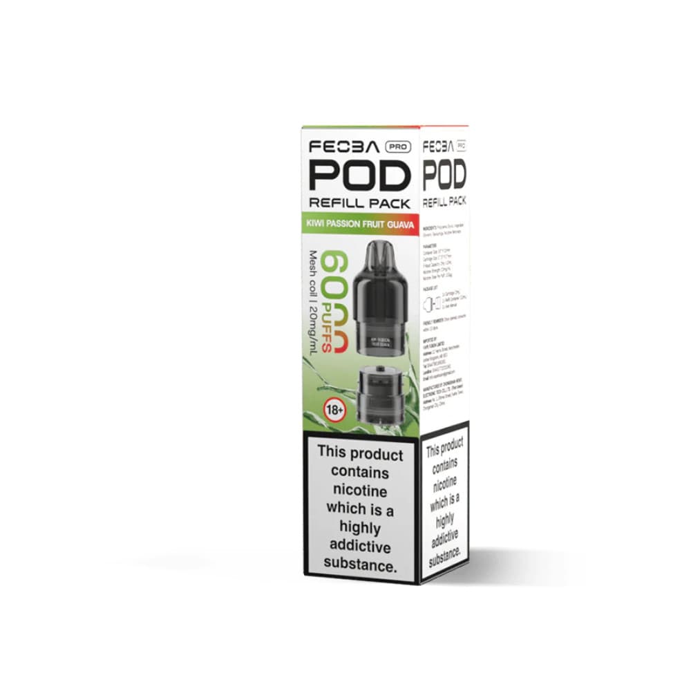 Kiwi Passionfruit Guava Feoba Pro Plus 6000 Pods Pack of 5