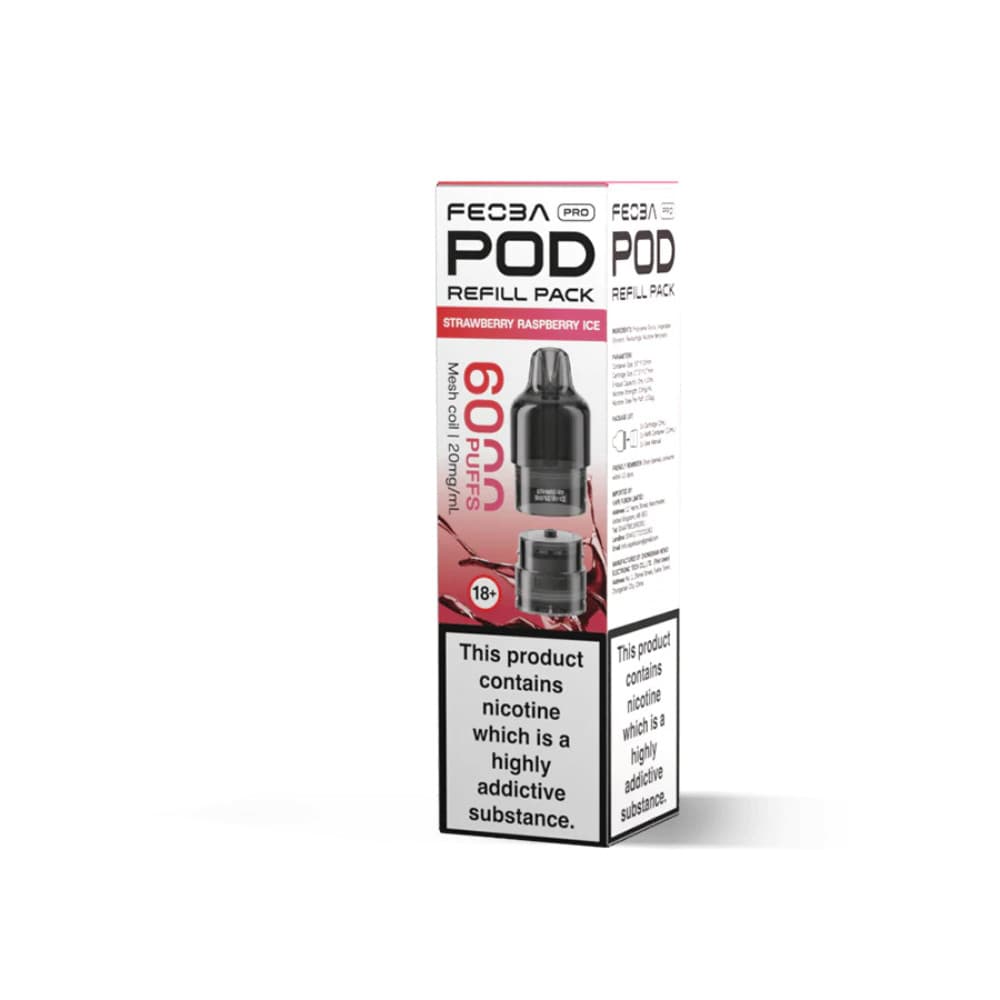  Strawberry Raspberry Ice Feoba Pro Plus 6000 Pods Pack of 5
