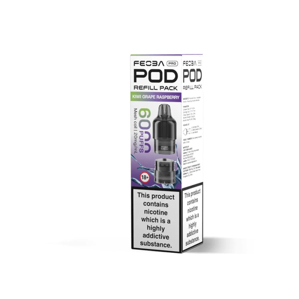  Kiwi Grape Raspberry Feoba Pro Plus 6000 Pods Pack of 5