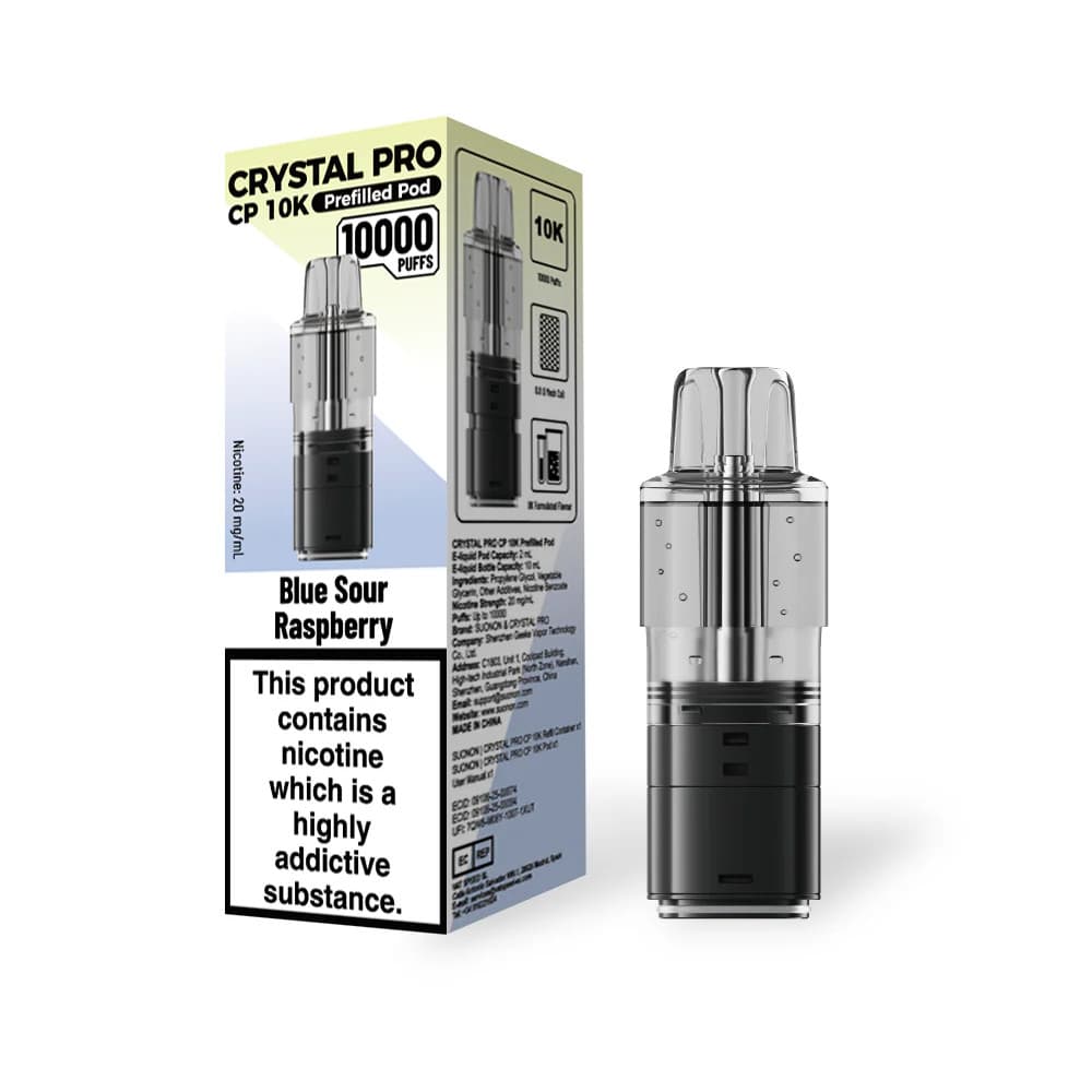  Blue Sour Raspberry Crystal Pro CP 10k Pods Pack of 5