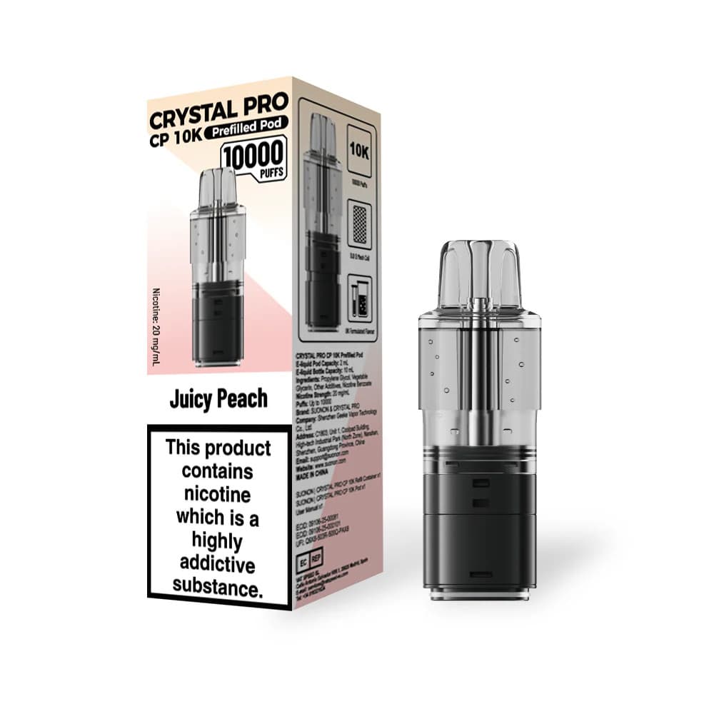  Juicy Peach Crystal Pro CP 10k Pods Pack of 5