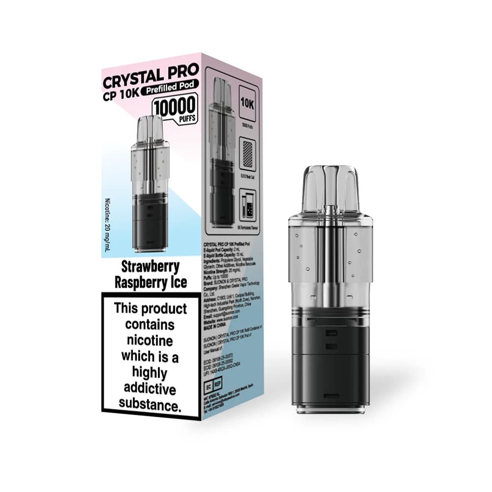  Strawberry Raspberry Ice Crystal Pro CP 10k Pods Pack of 5