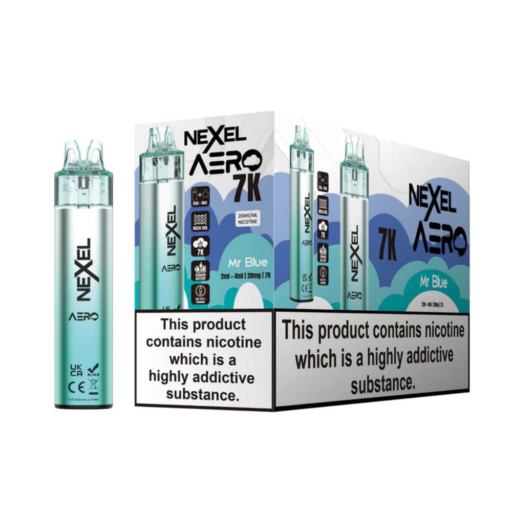  Mr Blue Nexel Aero 7k Prefilled Vape Kit Box of 5