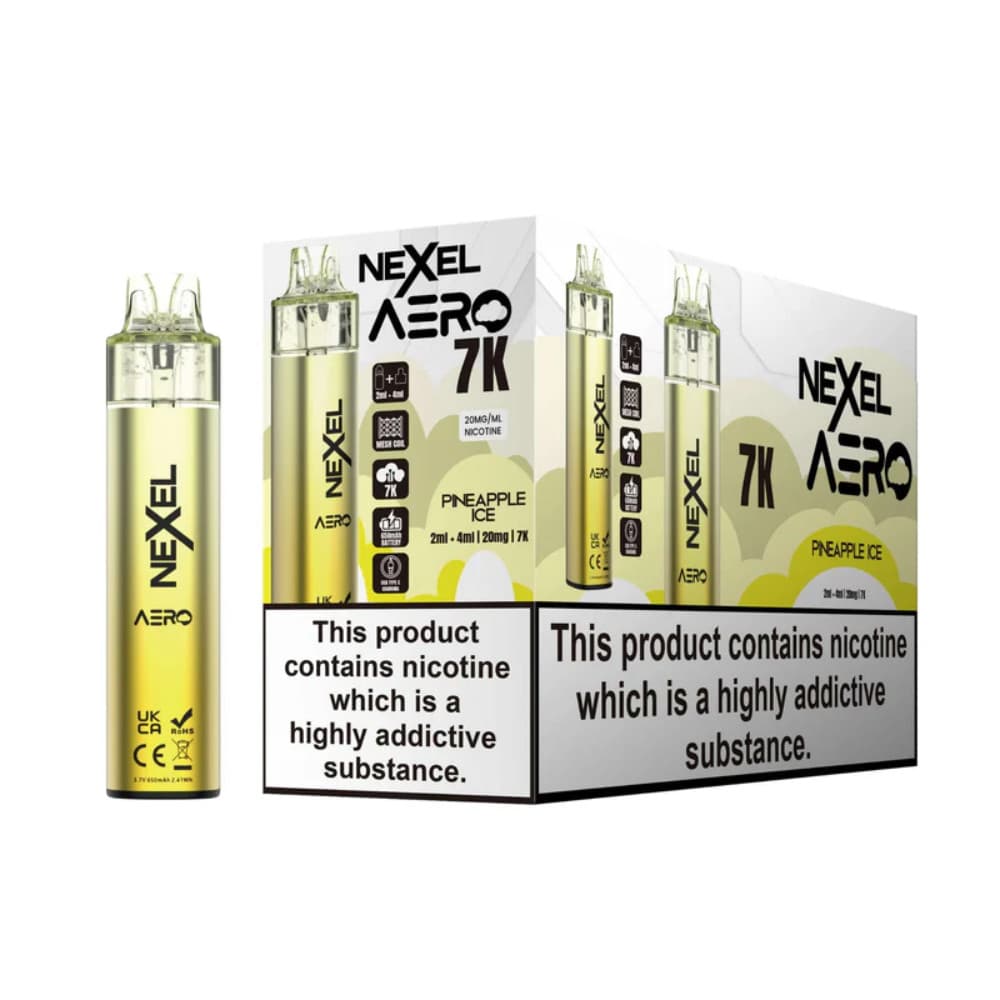  Pineapple Ice Nexel Aero 7k Prefilled Vape Kit Box of 5