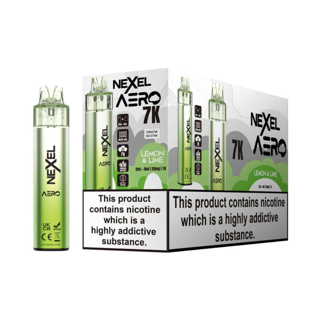  Lemon Lime Nexel Aero 7k Prefilled Vape Kit Box of 5