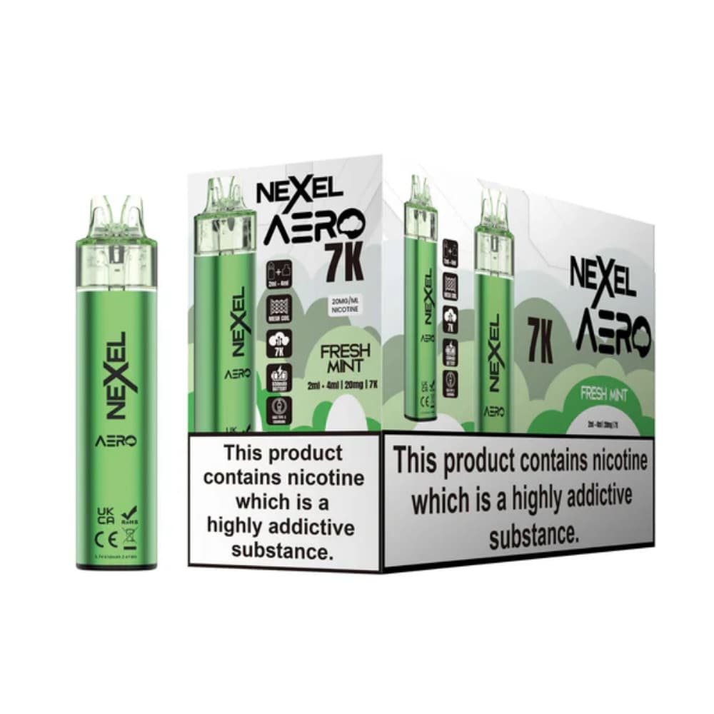  Fresh Mint Nexel Aero 7k Prefilled Vape Kit Box of 5