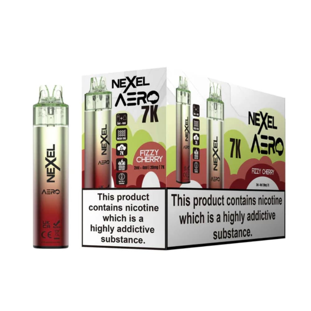  Fizzy Cherry Nexel Aero 7k Prefilled Vape Kit Box of 5