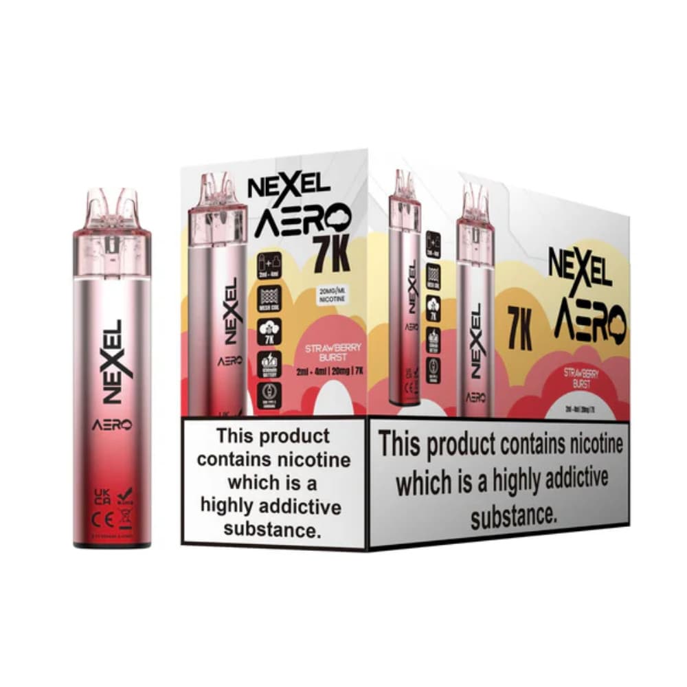  Strawberry Blast Nexel Aero 7k Prefilled Vape Kit Box of 5
