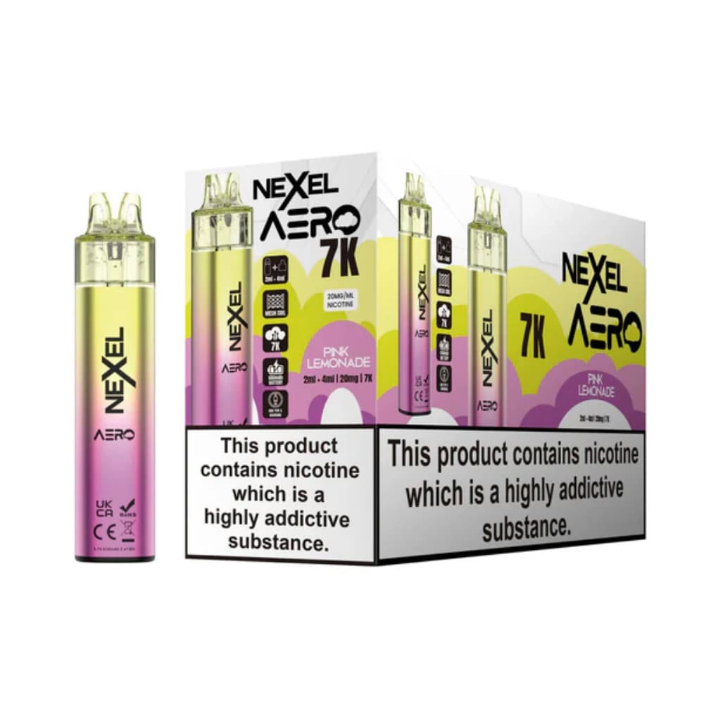  Pink Lemonade Nexel Aero 7k Prefilled Vape Kit Box of 5