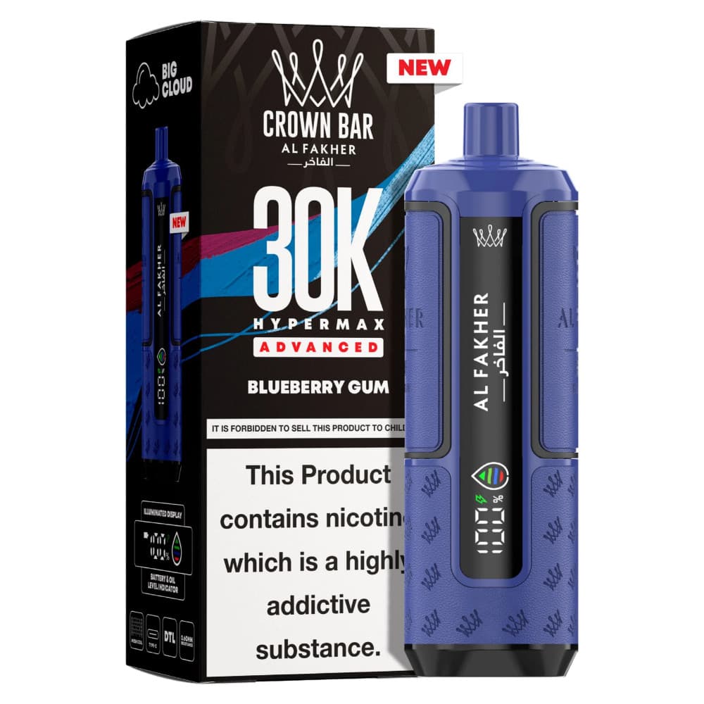  Blueberry Gum Al Fakher 30k Hypermax Prefilled Pod Kit Box of 5