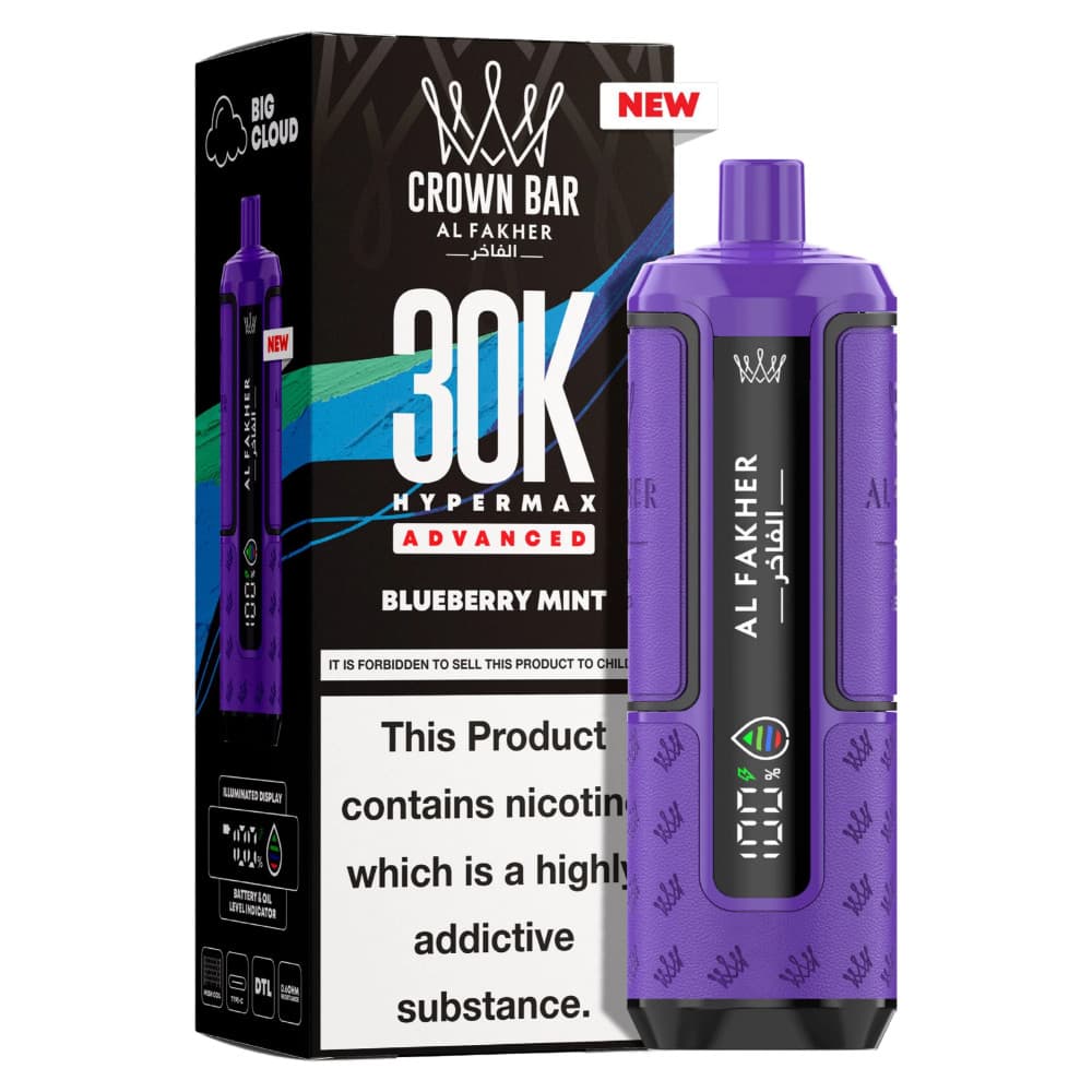  Blueberry Mint Al Fakher 30k Hypermax Prefilled Pod Kit Box of 5