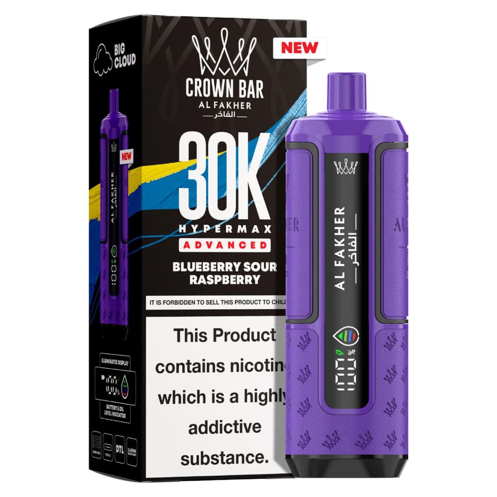  Blueberry Sour Raspberry Al Fakher 30k Hypermax Prefilled Pod Kit Box of 5