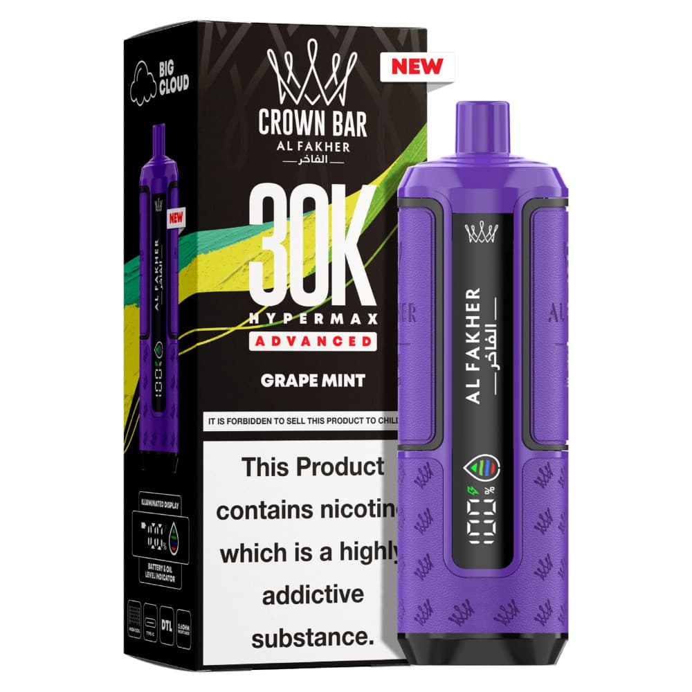  Grape Mint Al Fakher 30k Hypermax Prefilled Pod Kit Box of 5