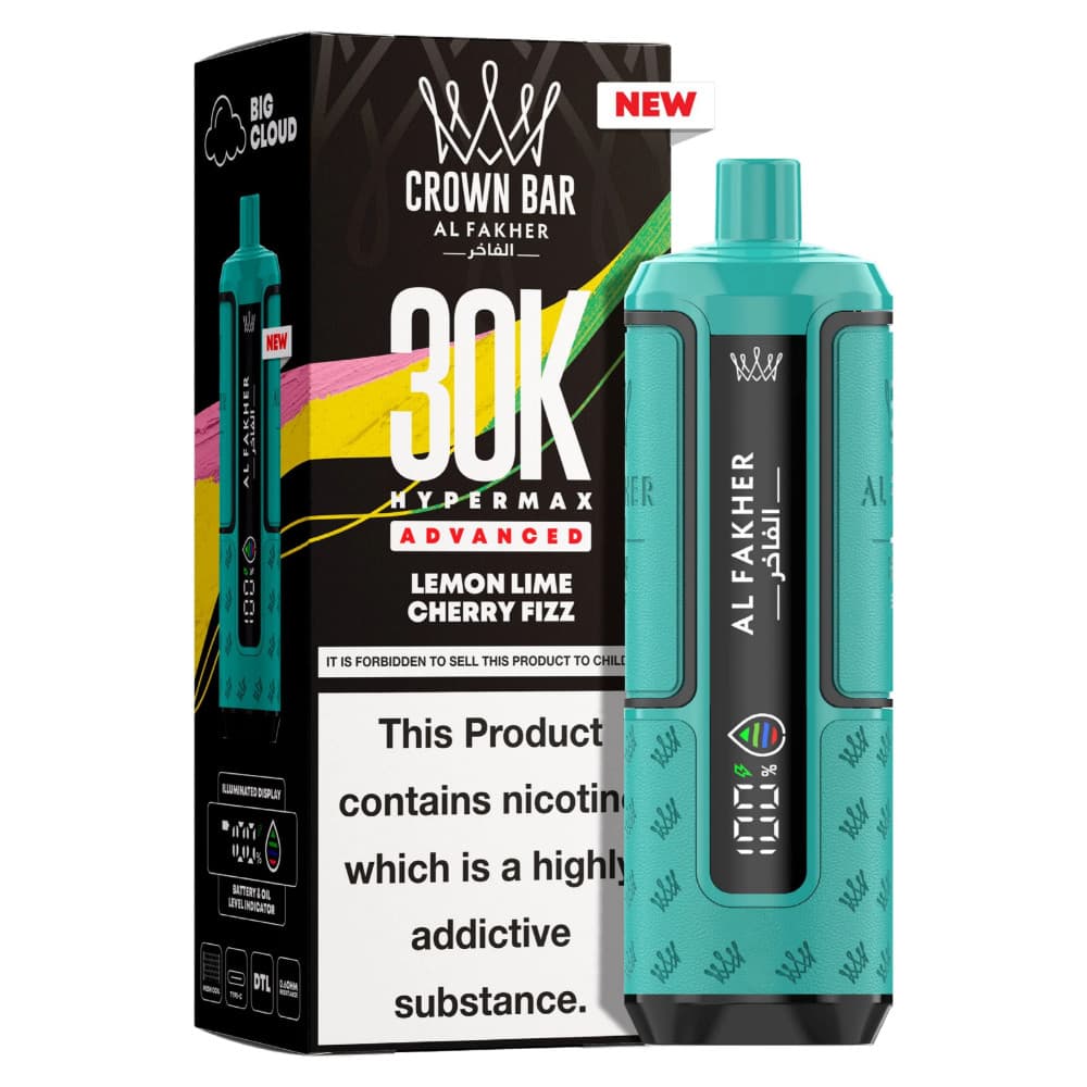  Lemon Lime Cherry Fizz Al Fakher 30k Hypermax Prefilled Pod Kit Box of 5
