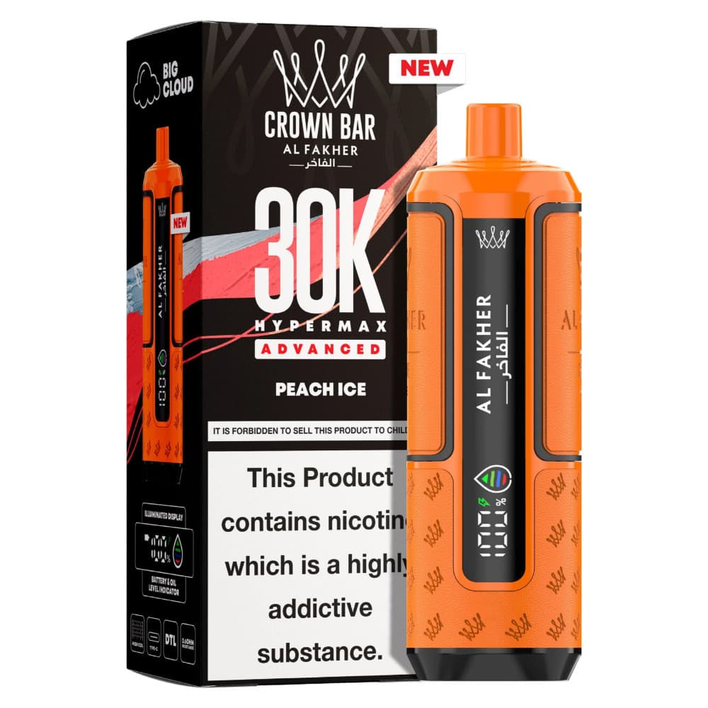  Peach Ice Al Fakher 30k Hypermax Prefilled Pod Kit Box of 5