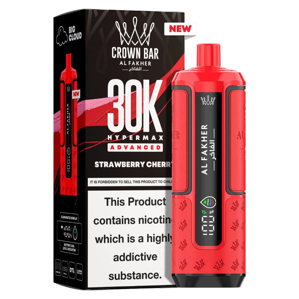  Strawberry Cherry Al Fakher 30k Hypermax Prefilled Pod Kit Box of 5