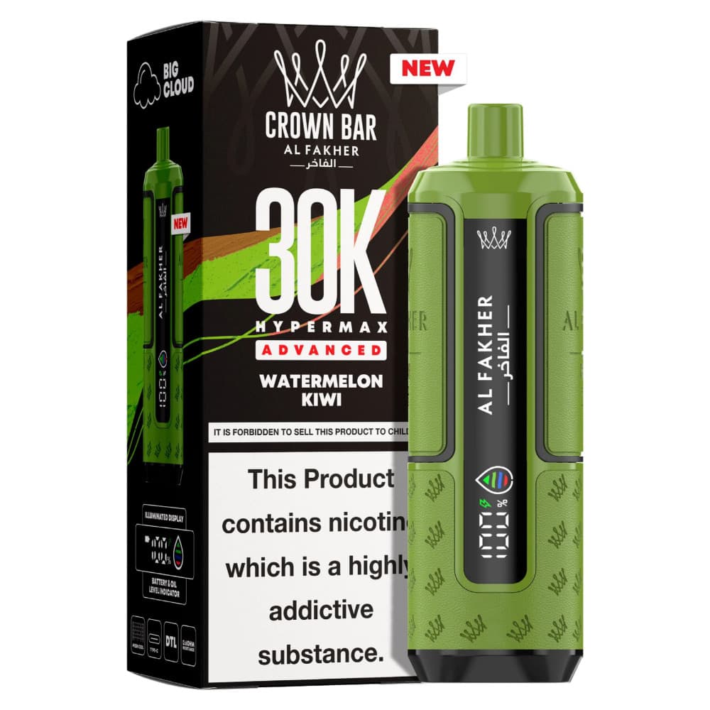  Watermelon Kiwi Al Fakher 30k Hypermax Prefilled Pod Kit Box of 5