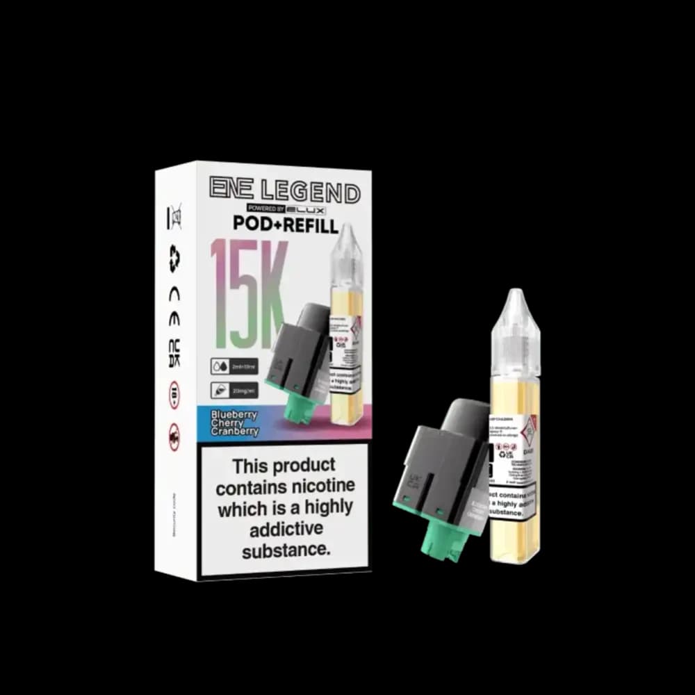  Blueberry Cherry Cranberry Elux Ene Legend 15k Pods Pack of 5