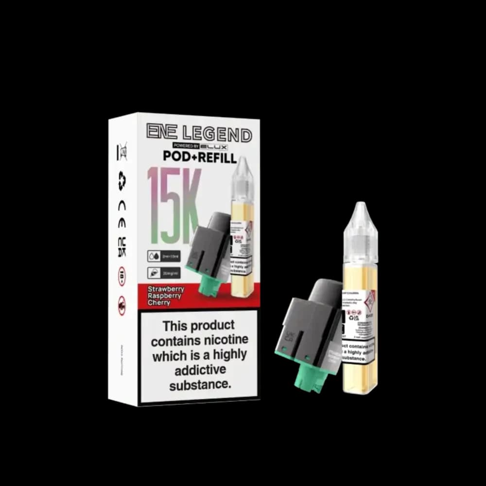  Strawberry Raspberry Cherry Ice Elux Ene Legend 15k Pods Pack of 5