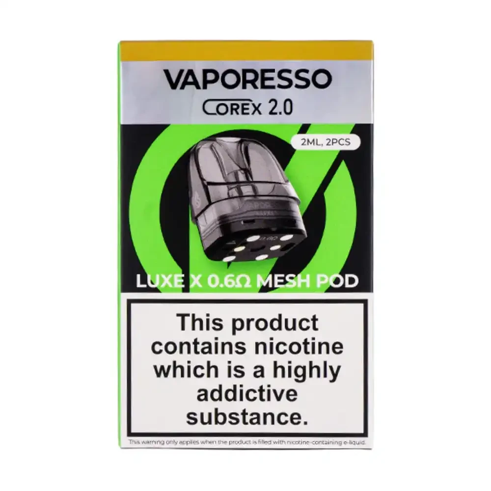  0.6ohm RDL mesh Vaporesso Luxe X Corex 2.0 Replacement Pods 2 Packs