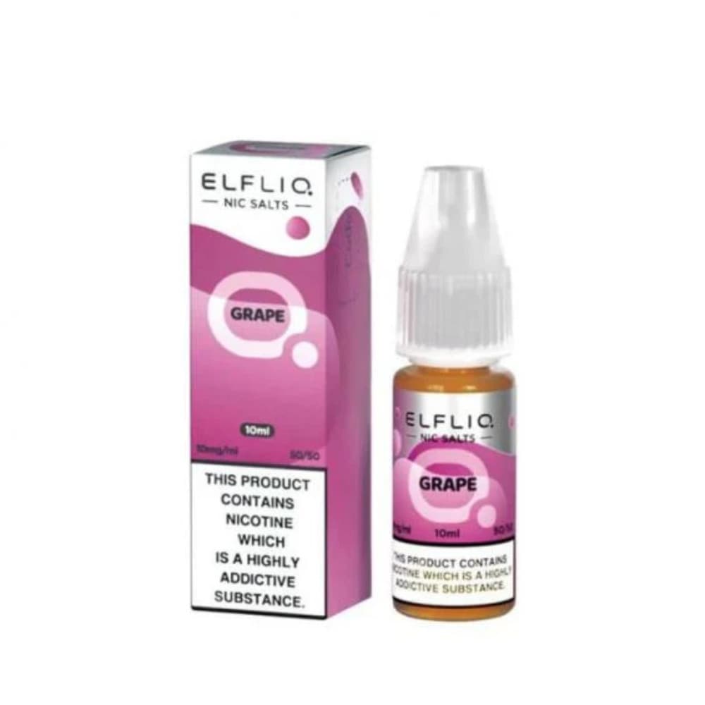  Grape / 10mg Elf Bar Elfliq Nic Salt E-Liquids 10ml