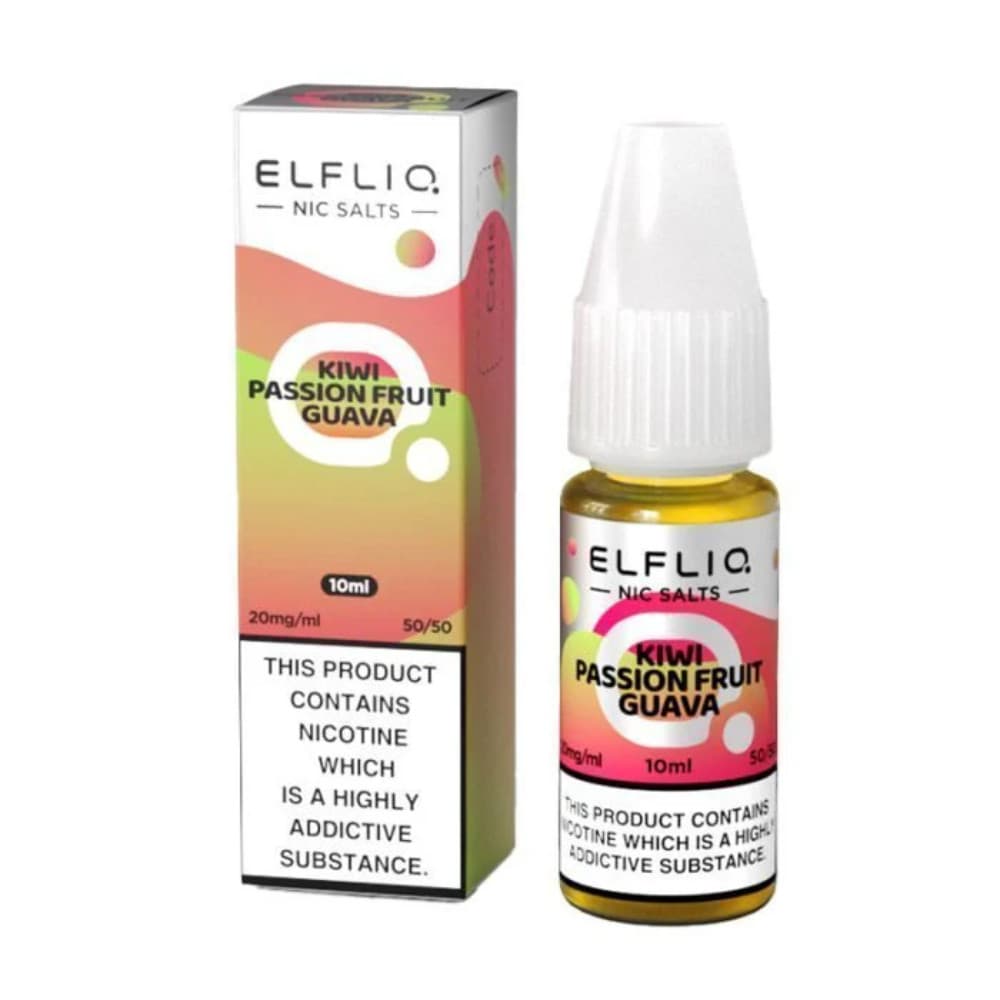  Kiwi Passion Fruit Guava / 20mg Elf Bar Elfliq Nic Salt E-Liquids 10ml