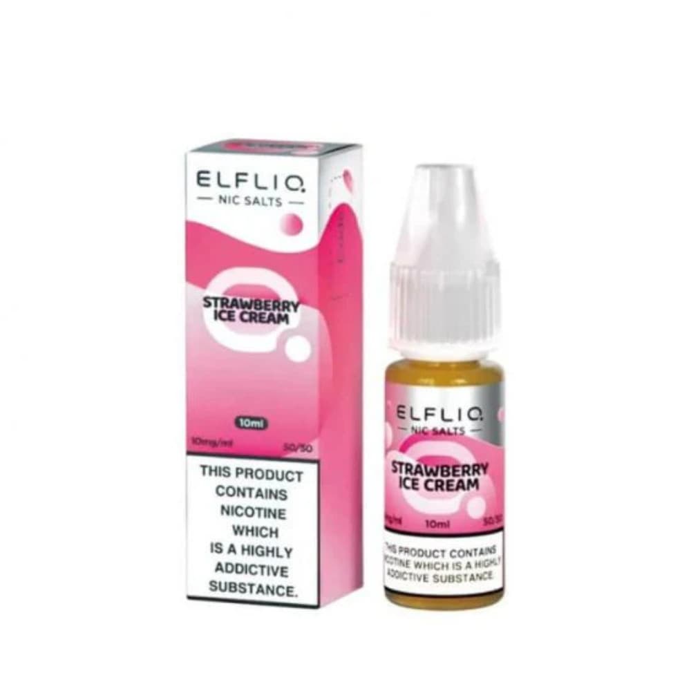  Strawberry Ice Cream / 20mg Elf Bar Elfliq Nic Salt E-Liquids 10ml