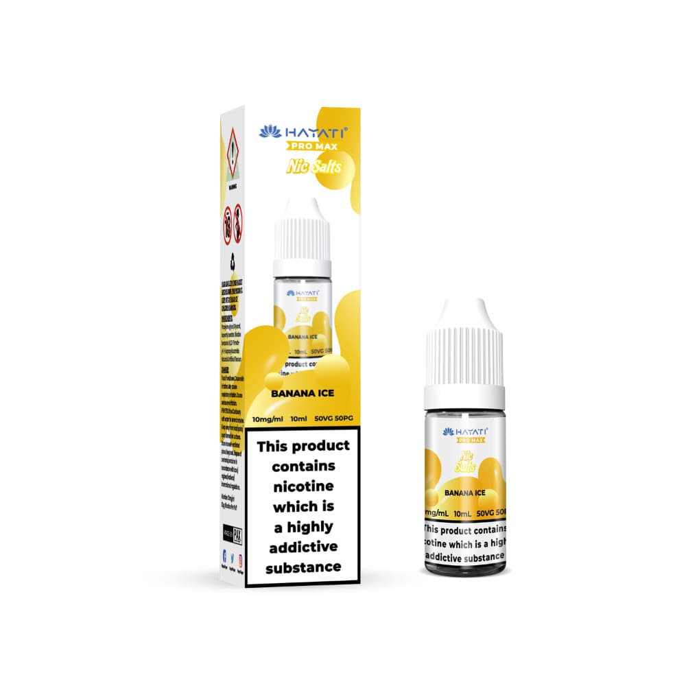 Banana Ice / 10mg Hayati Pro Max Nic Salts E-Liquids 10ml