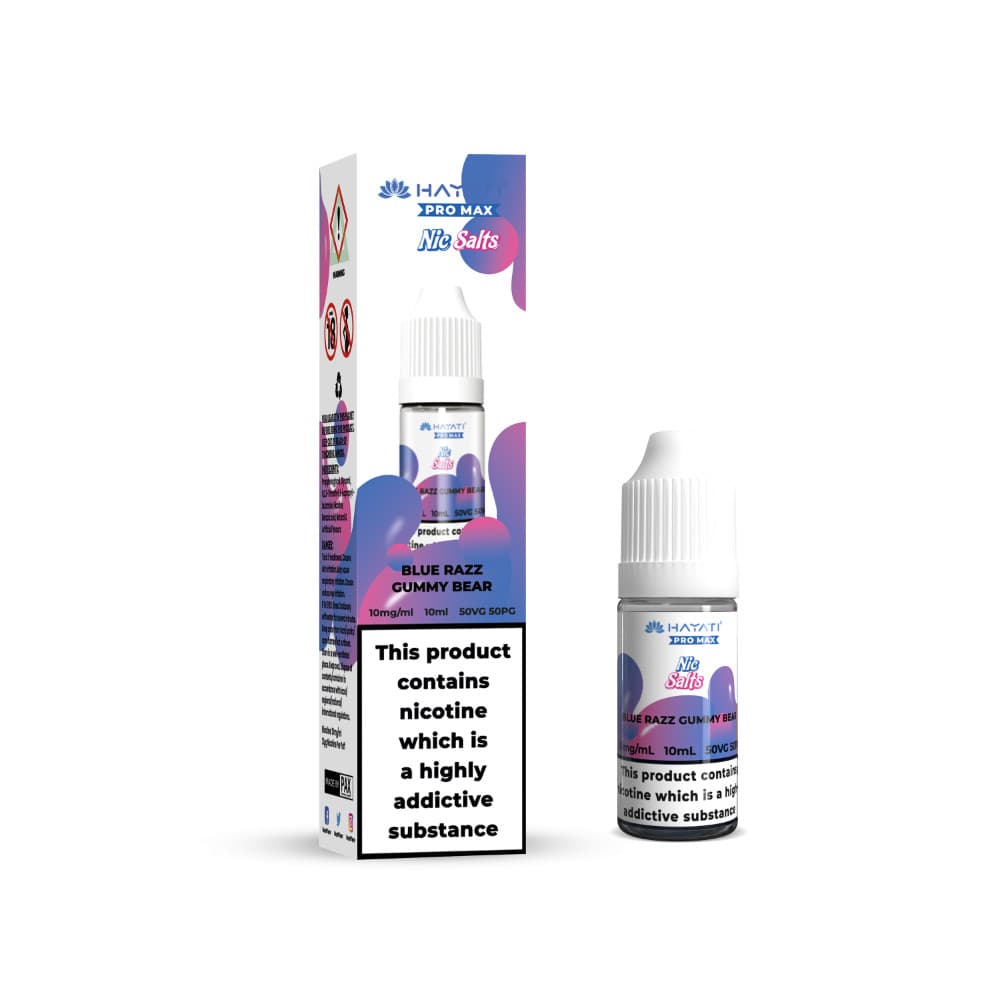  Blue Razz Gummy Bear / 10mg Hayati Pro Max Nic Salts E-Liquids 10ml