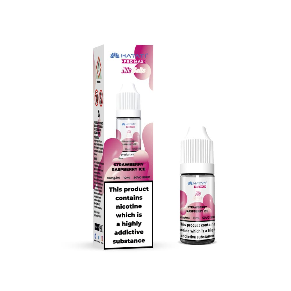 Strawberry Raspberry Ice / 20mg Hayati Pro Max Nic Salts E-Liquids 10ml
