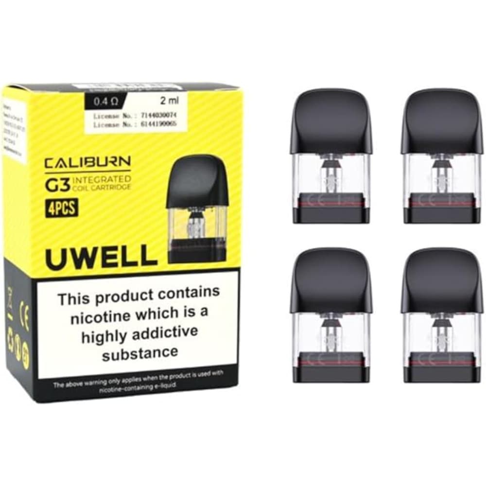  0.4ohm Uwell Caliburn G3 Replacement Pods 4 Packs