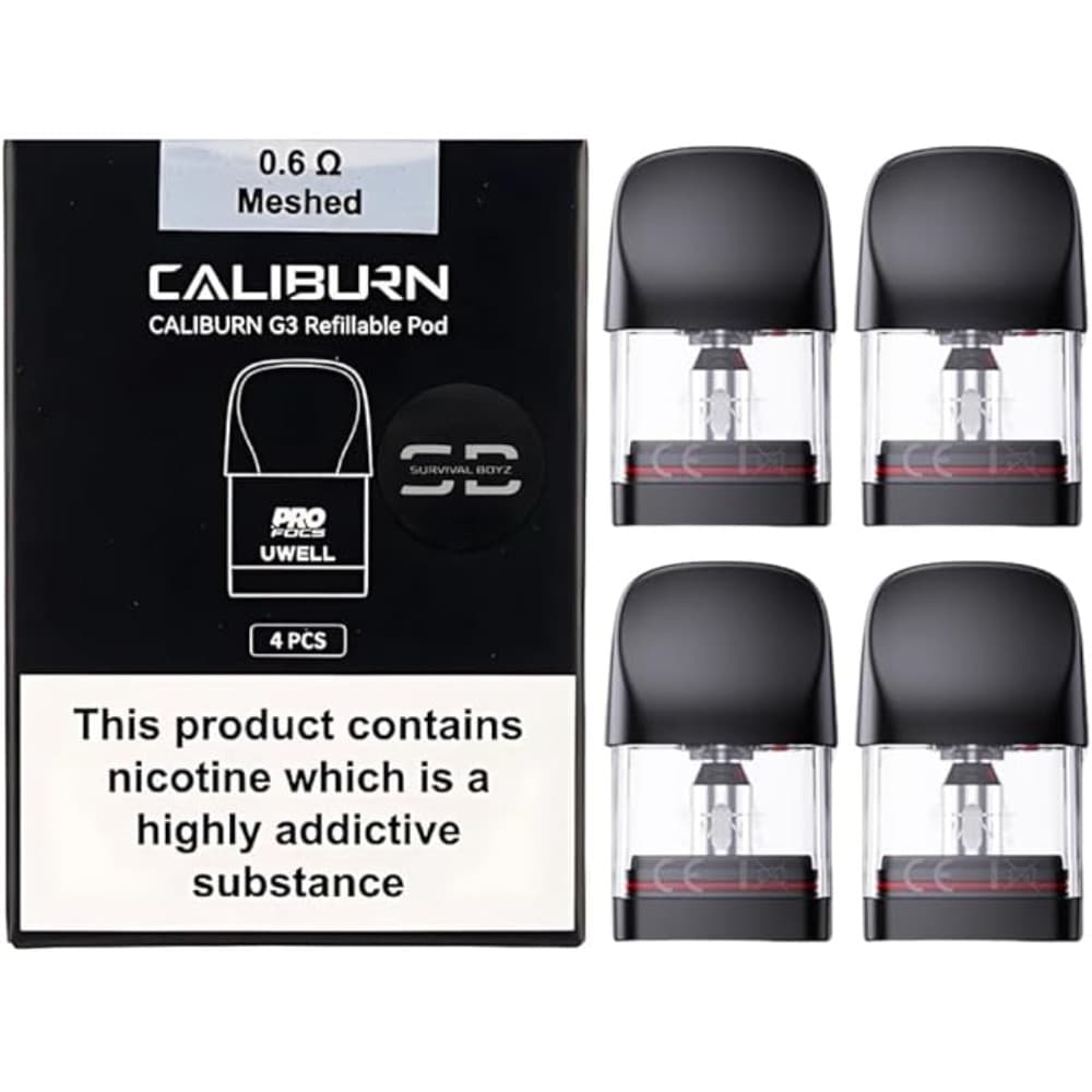  0.6ohm Uwell Caliburn G3 Replacement Pods 4 Packs