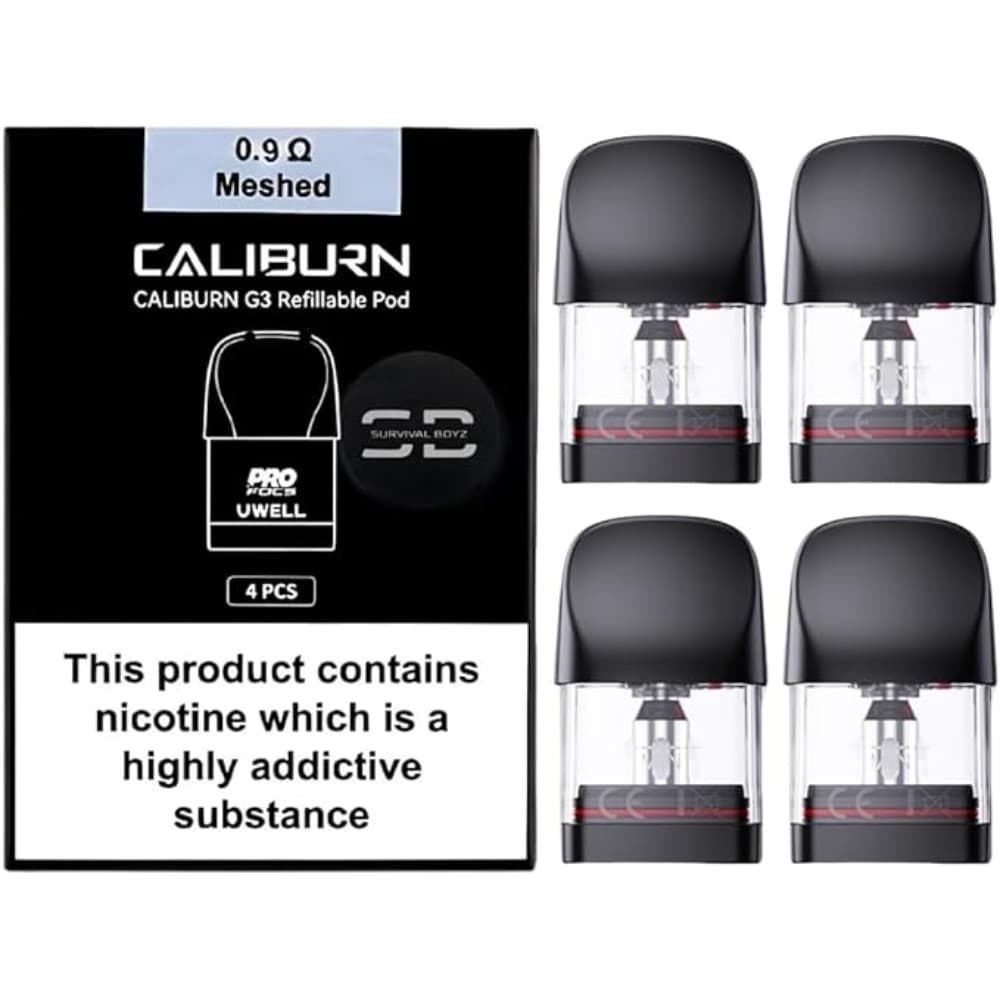  0.9ohm Uwell Caliburn G3 Replacement Pods 4 Packs