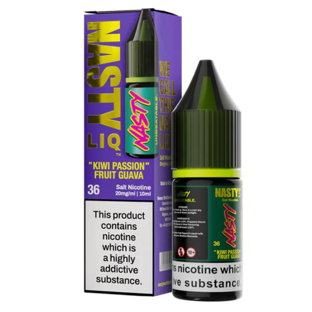  Kiwi Passionfruit Guava / 20mg Nasty Liq Nic Salts e liquids 10ml Box of 10