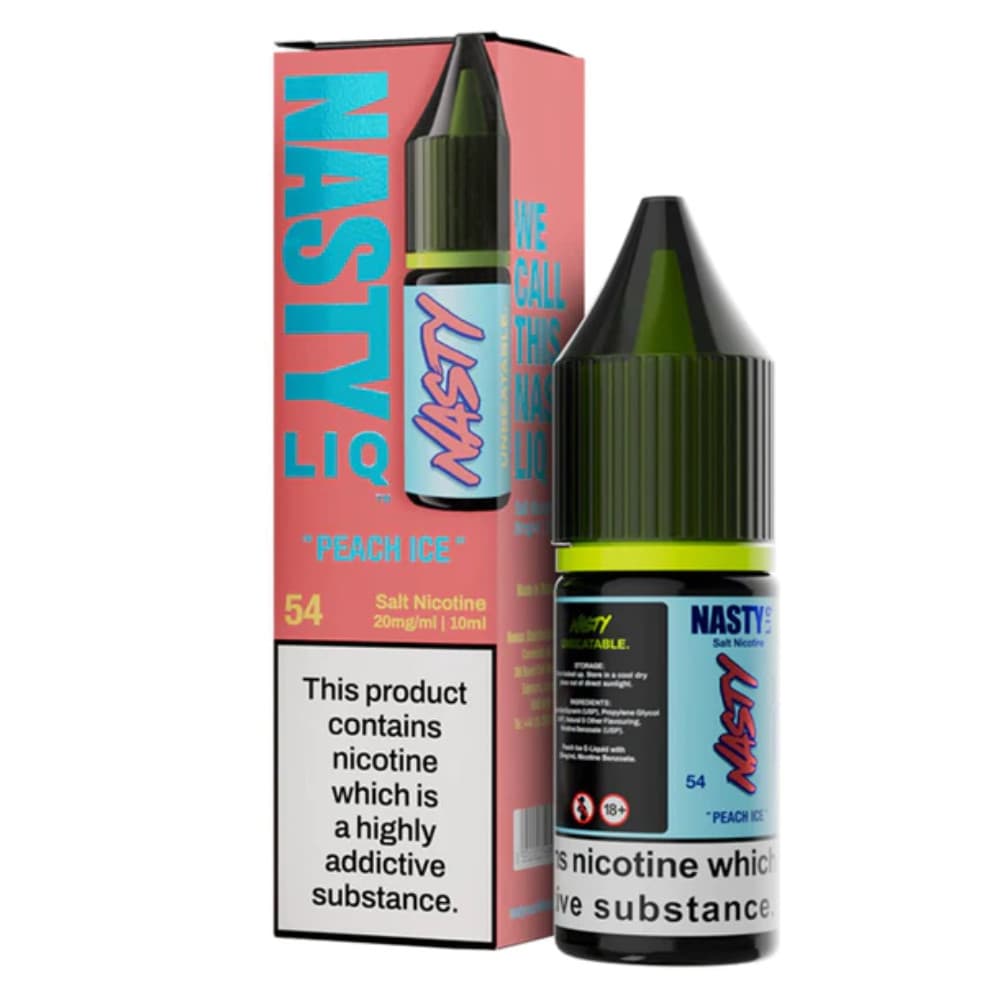  Peach Ice / 20mg Nasty Liq Nic Salts e liquids 10ml Box of 10