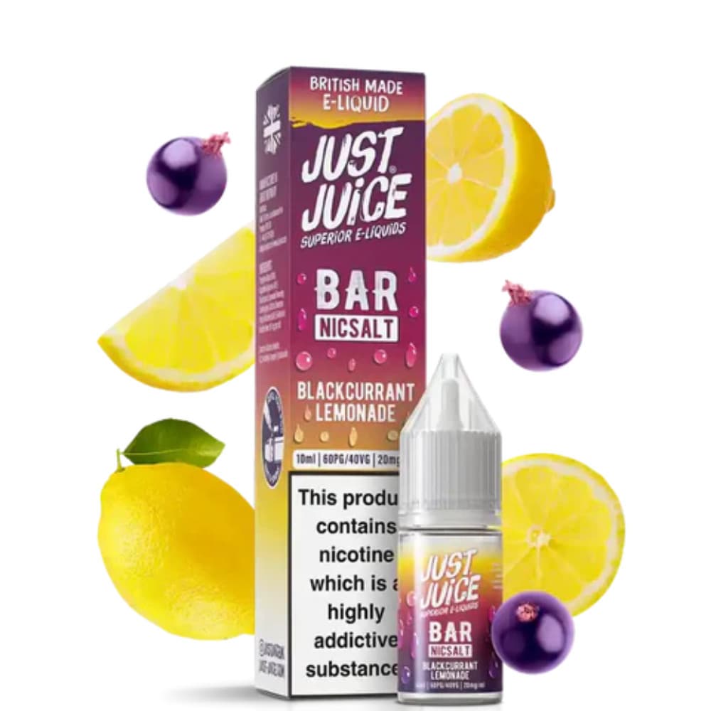  Blackcurrant Lemonade / 20mg Just Juice Bar Nic Salts e liquids 10ml Box of 10