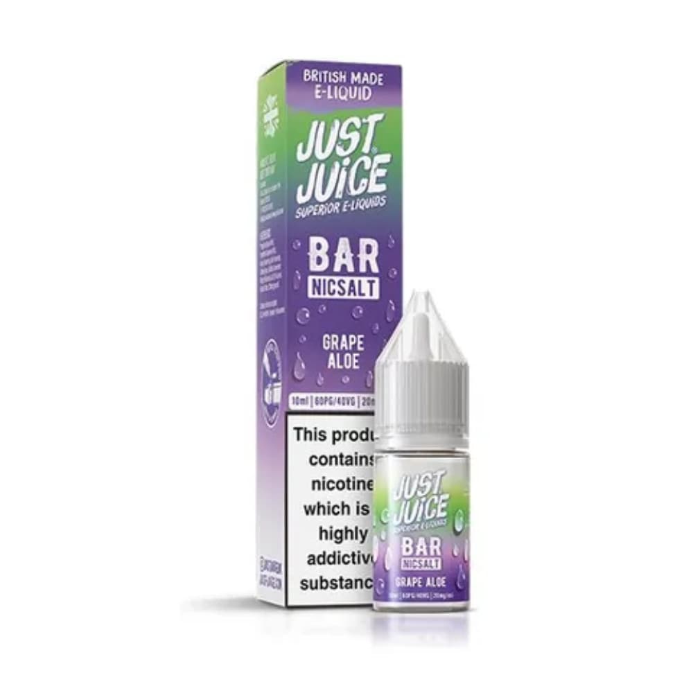  Grape Aloe / 20mg Just Juice Bar Nic Salts e liquids 10ml Box of 10