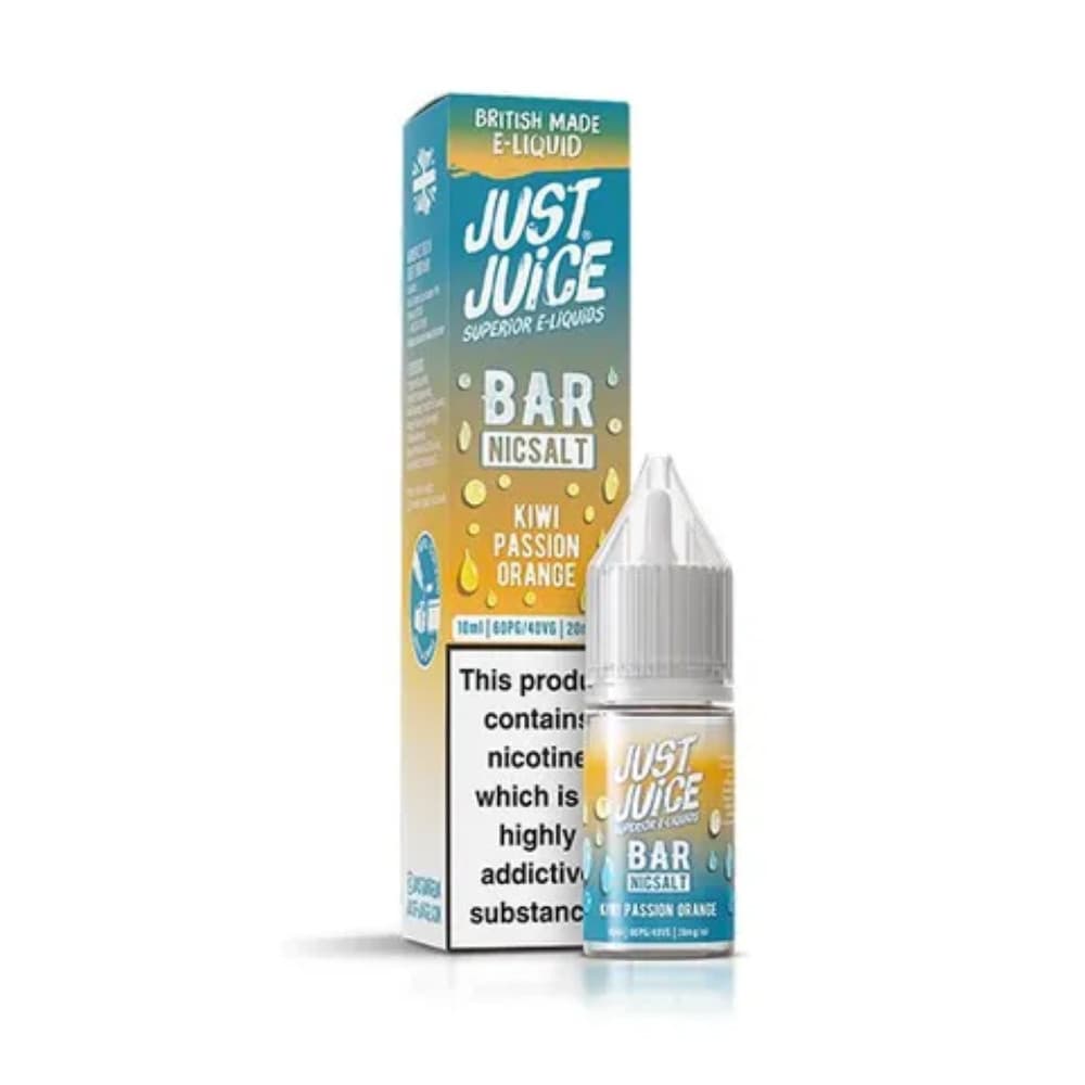  Kiwi Passionfruit Orange / 20mg Just Juice Bar Nic Salts e liquids 10ml Box of 10