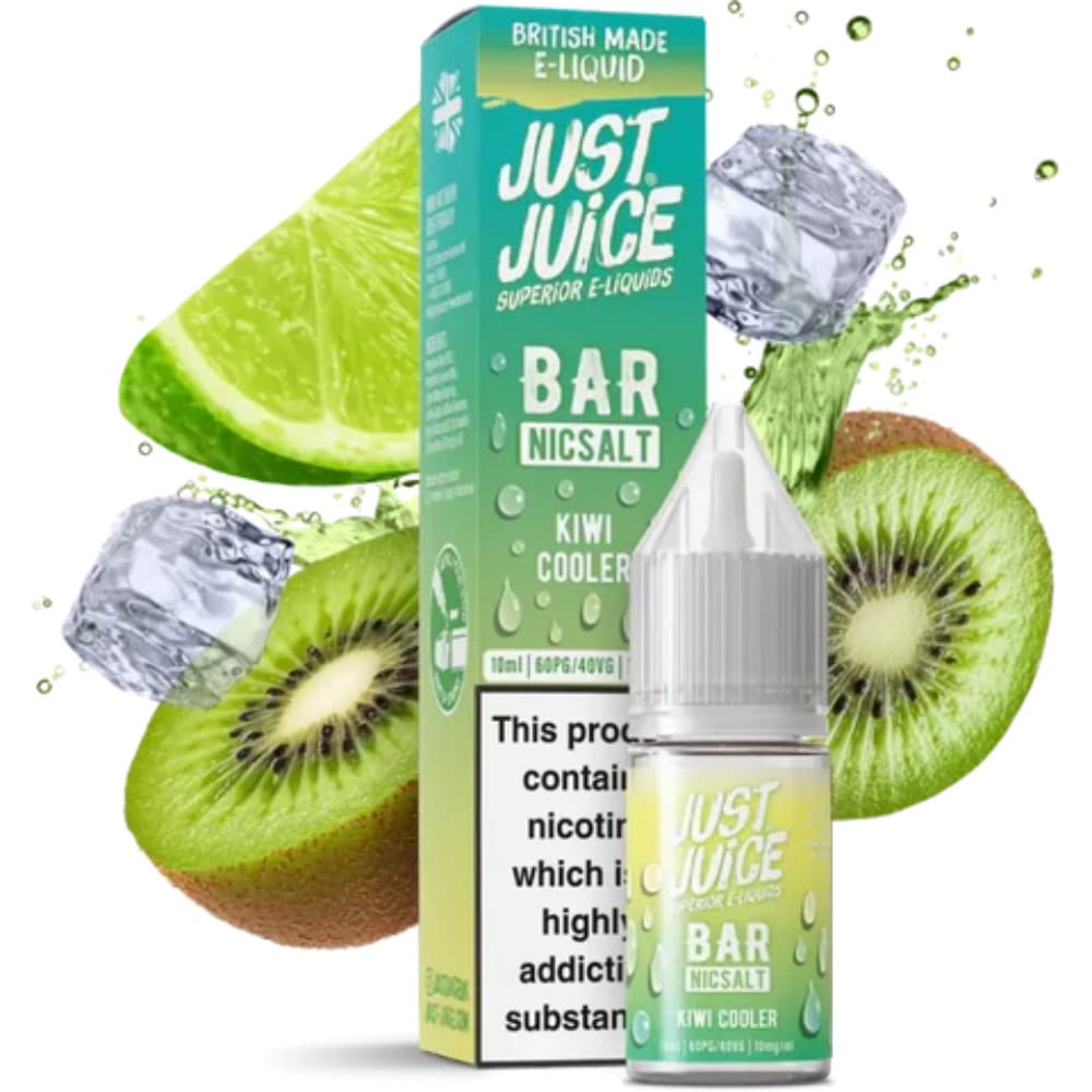  Kiwi Cooler / 10mg Just Juice Bar Nic Salts e liquids 10ml Box of 10