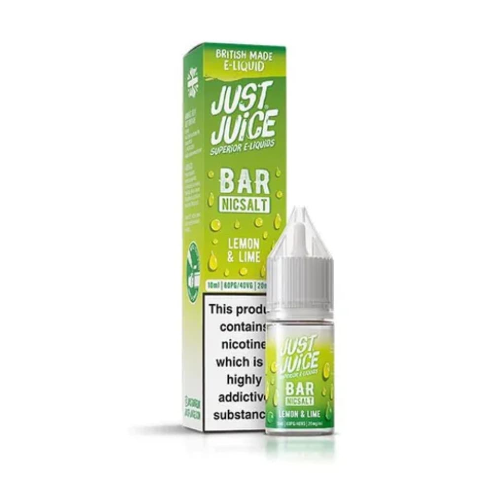  Lemon Lime / 20mg Just Juice Bar Nic Salts e liquids 10ml Box of 10
