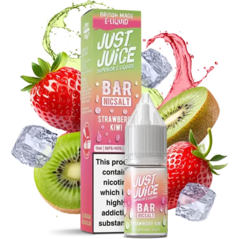  Strawberry Kiwi / 20mg Just Juice Bar Nic Salts e liquids 10ml Box of 10