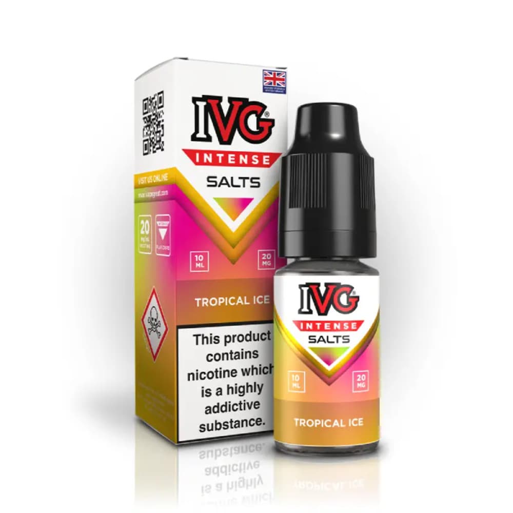  Tropical Ice / 20mg IVG Intense Nic Salts e liquids 10ml Box of 10