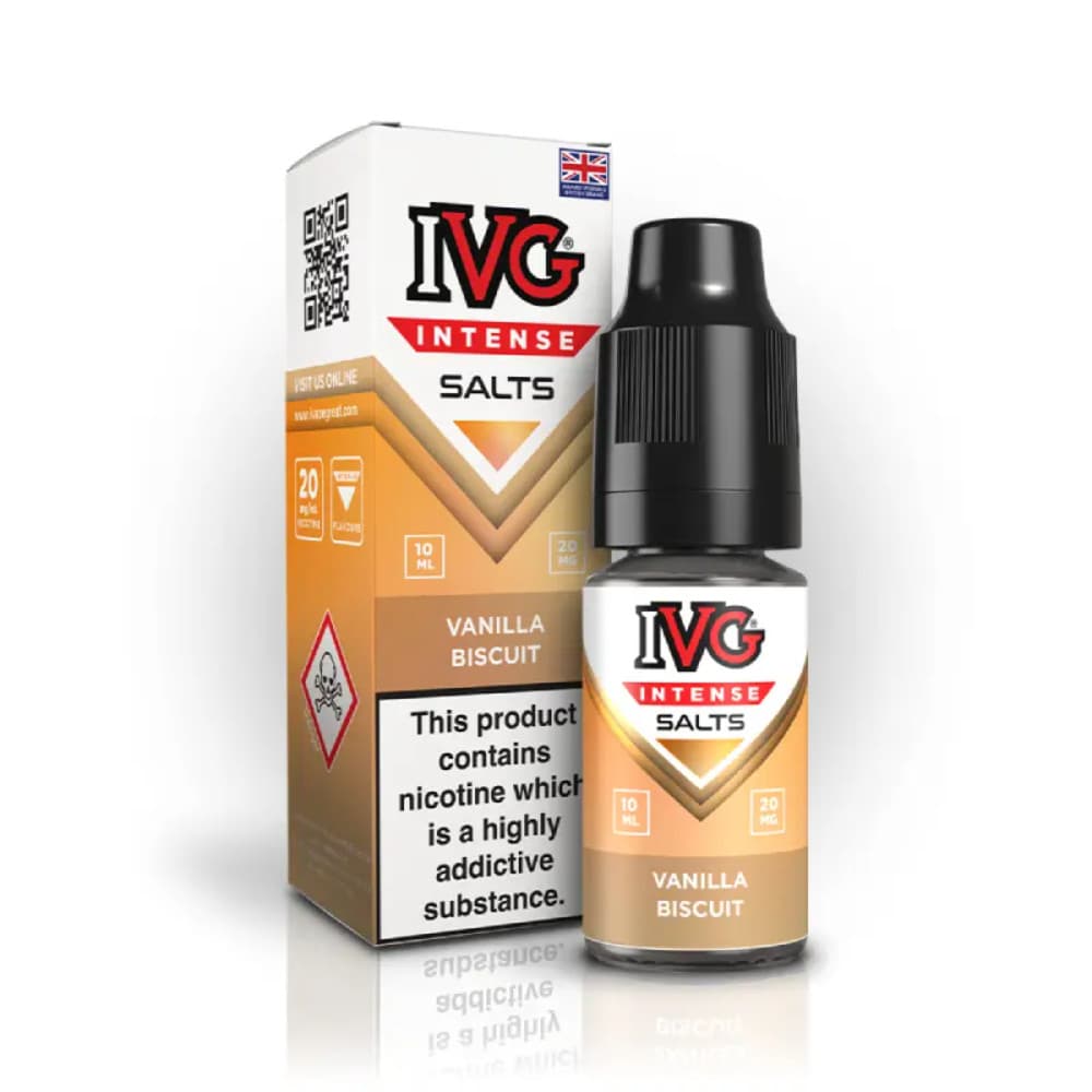  Vanilla Biscuit / 10mg IVG Intense Nic Salts e liquids 10ml Box of 10