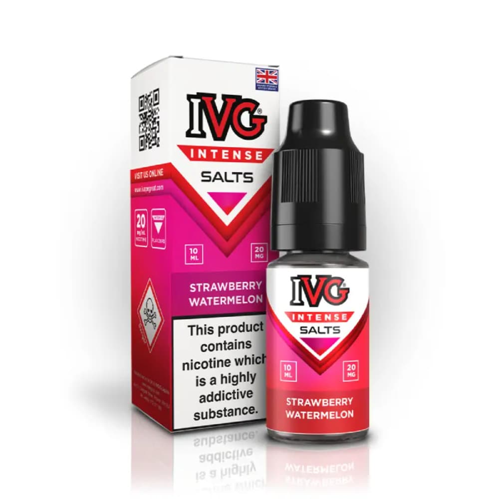  Strawberry Watermelon / 20mg IVG Intense Nic Salts e liquids 10ml Box of 10