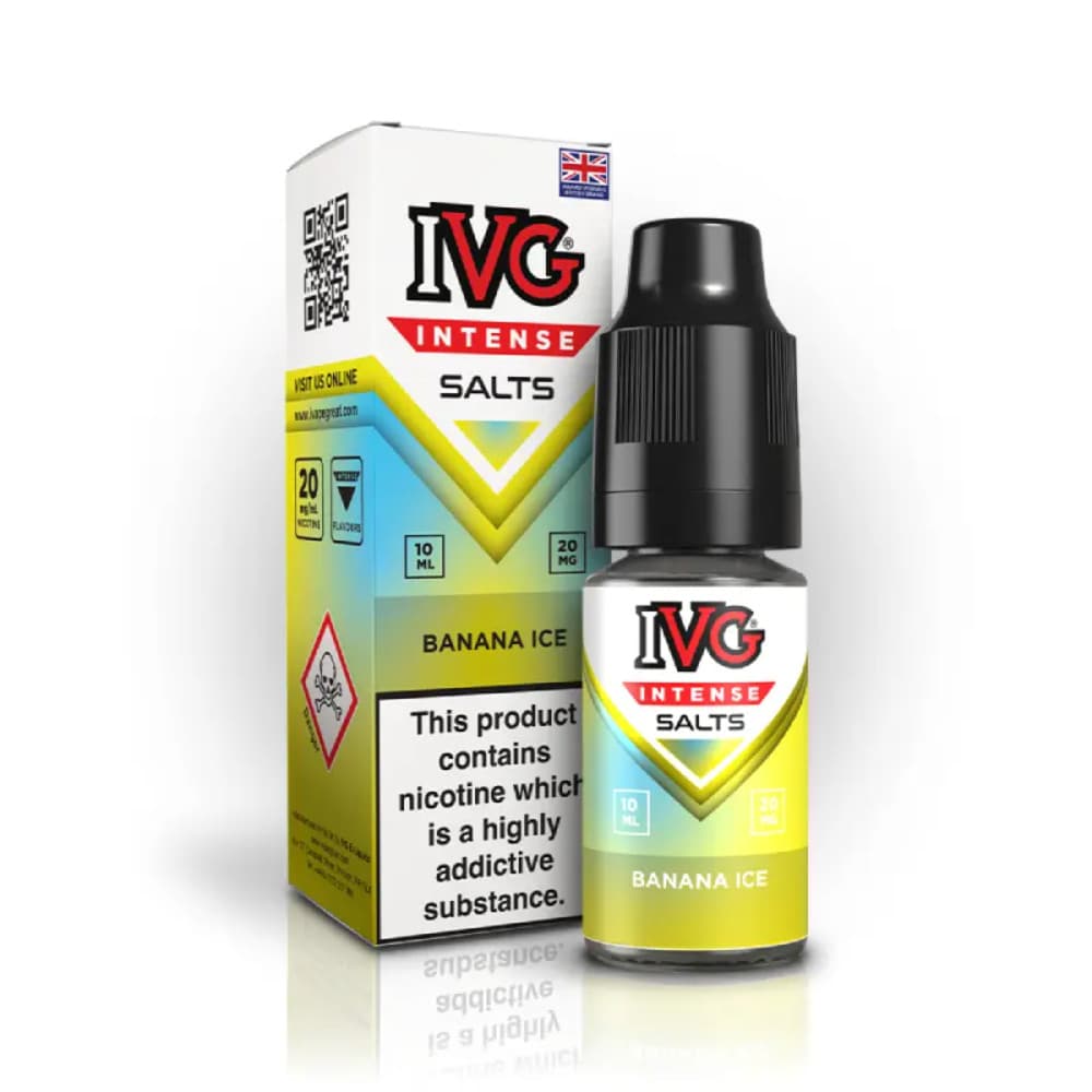  Banana Ice / 10mg IVG Intense Nic Salts e liquids 10ml Box of 10